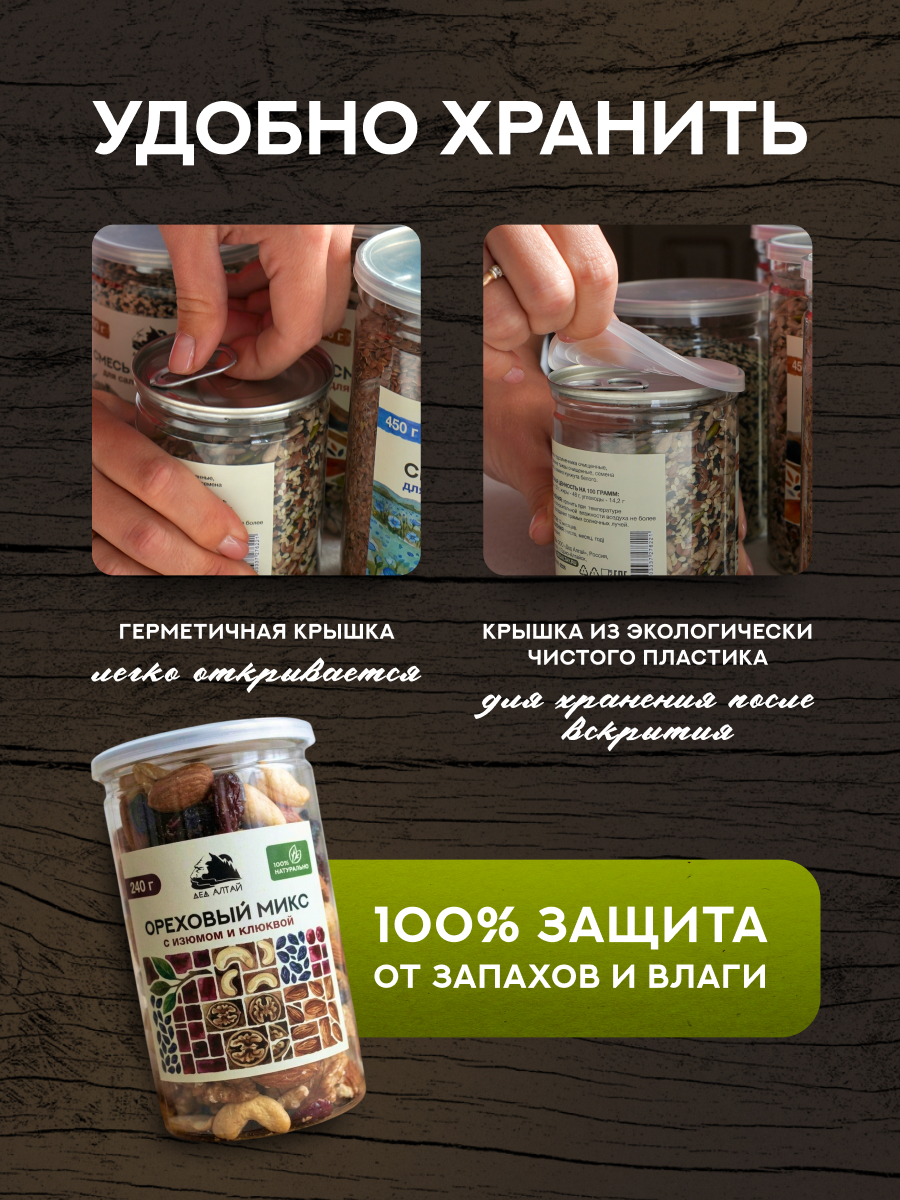 ОРЕХОВЫЙ МИКС С ИЗЮМОМ И КЛЮКВОЙ 240 гр